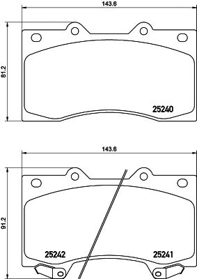 HELLA PAGID 8db355019531 -  Комплект тормозных колодок, дисковый тормоз